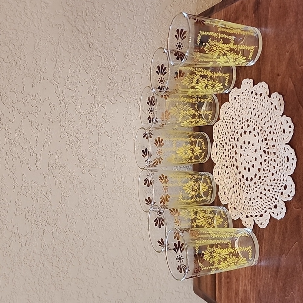 Anchor Hocking MCM Tumblers Barware Gold & Yellow